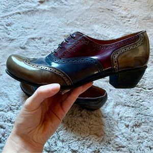 Fidji handmade in Portugal leather loafers blue green burgundy